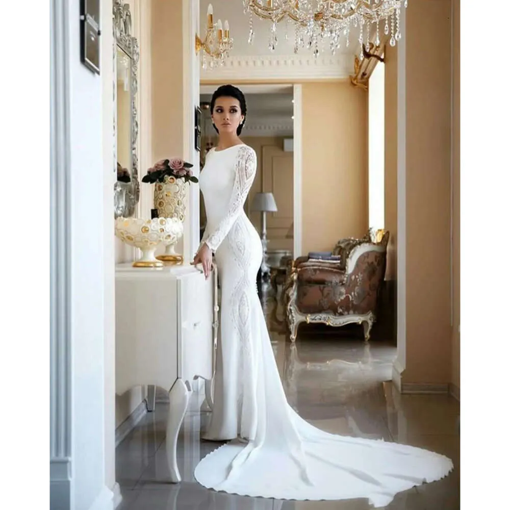 Mermaid Satin Lace Appliqued Beaded Court Train Wedding Dress Plus Size 3/4 Long Sleeves from Dhgate Mermaid Wedding Dresses - price 186.2 Mermaid Satin Lace Appliqued Beaded Court Train Wedding Dress Plus Size 3/4 Long Sleeves from Dhgate Mermaid Wedding Dresses - price 186.2