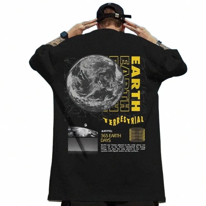 FI Erkekler için Yeni T-Shirts 3D Celestial Planet Baskı Erkek Giyim Sıradan Kısa Kişeli Büyük Boyut Tişört Sokak Harajuku Tees T4C8#