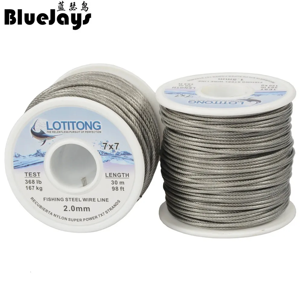 Super power 70LB368LB fishing steel wire line 7x7 strands Trace Coating Wire Leader Jigging Lead Fish Line 240313