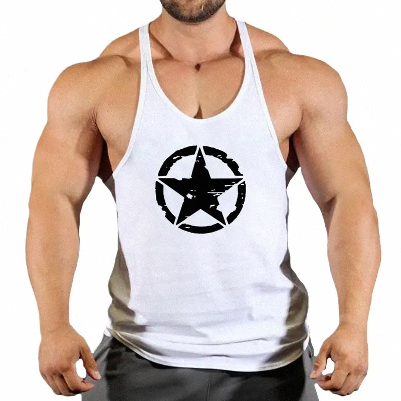 Merk Bodybuilding Stringer Tank Tops Heren Sportwear Vest Fitn Mannen sportscholen Kleding sleevel shirts Spier singlets 763S #