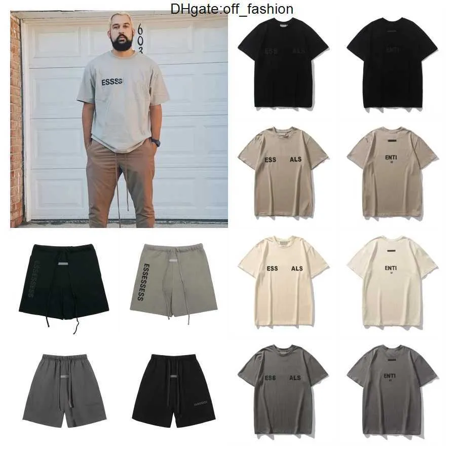 Designer Mens T-shirts Tees Print Ess Short Sleeve Letter Oversize Casual T-Shirt Cotton Shorts Shorts Pants 3TGC