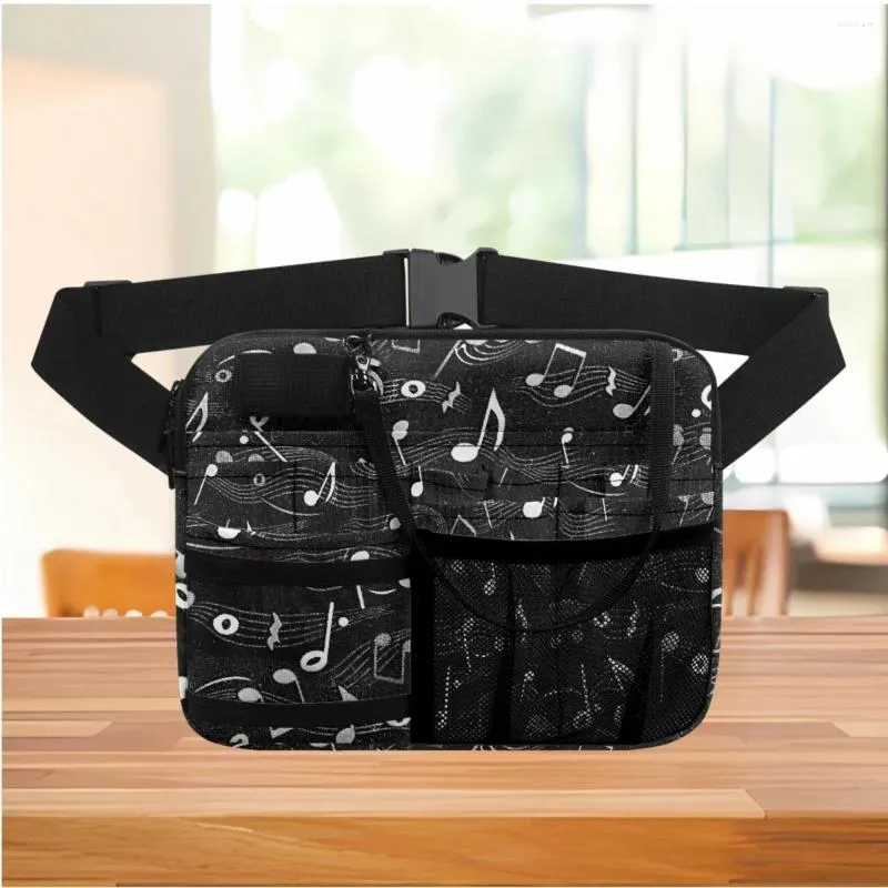 Heuptassen Muzieknoot Afdrukken Casual Damestas Mode Draagbare Verstelbare Riem Cadeaupakket Verpleging Organizer Pouch