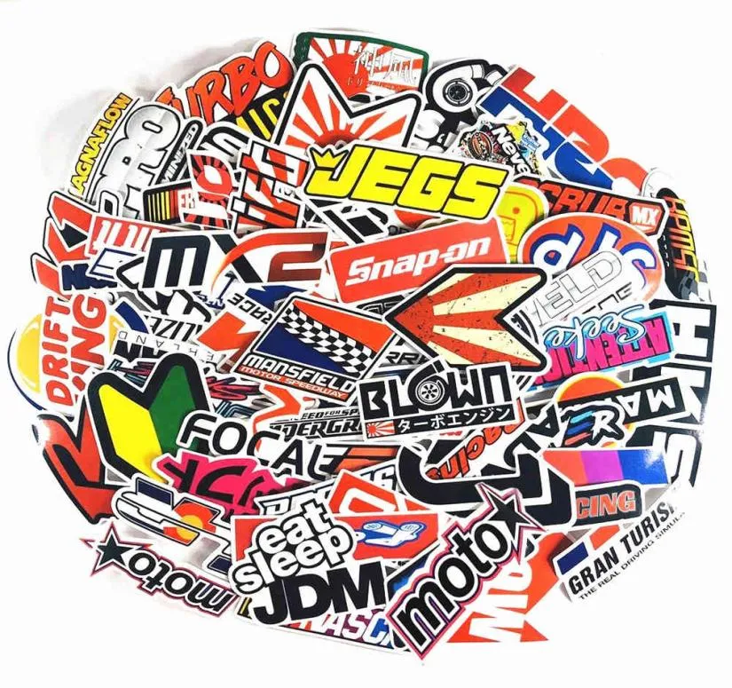 Étanche 103050100 pièces Cool voiture moto JDM Modification Graffiti autocollants Skateboard téléphone voiture bagages casque étanche S8067793