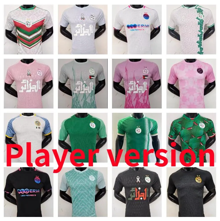 Maillot Algérie 2023 2024 2025 Jerseys de football Version joueur Algérie ATAL DELORT 22 23 24 25 Kits de chemise de football BENNACER MAHREZ FEGOULI uniformes hommes enfants équipement