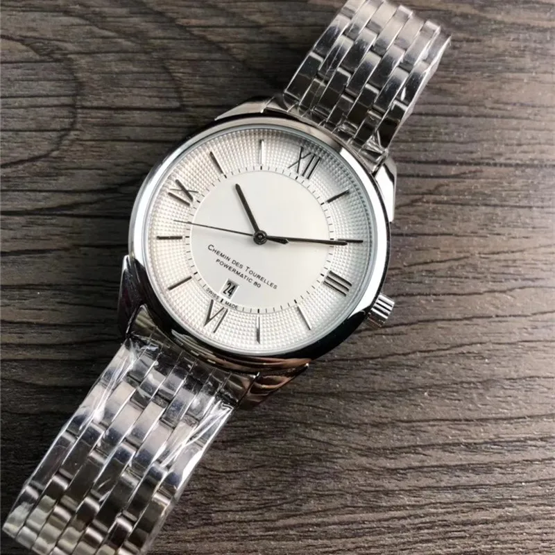 2024 New Men 's Watch Three Pin 40mm Quartz 시계 최고의 유럽 럭셔리 브랜드 스테인리스 스틸/가죽 스트랩 패션 남성용 감시 1853