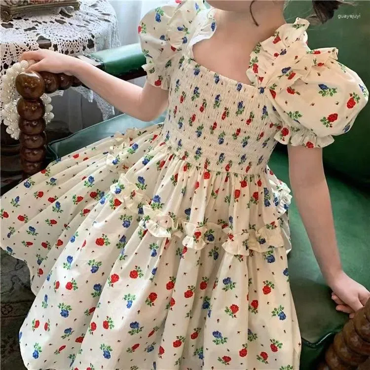 Flickklänningar Josaywin Summer Dress for Girls Baby Casual Princess Party Vestidos Floral Costume Evening