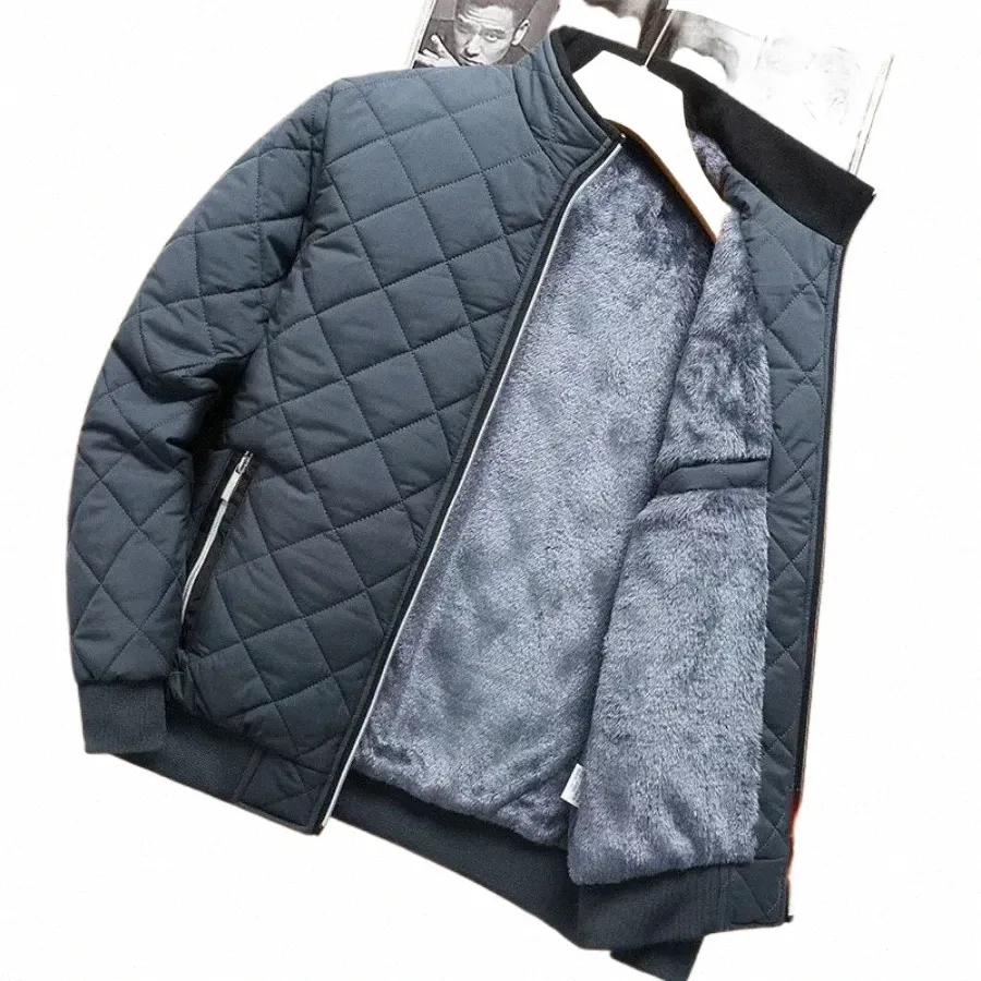 2024 Мужская толстая теплая куртка-бомбер Пальто Осень-зима Повседневная куртка на флисовой подкладке для мужчин Slim Fit Зимняя одежда Парки 5XL Q3nf #