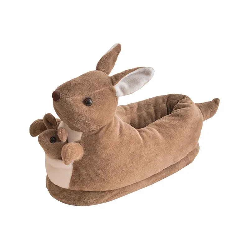 Pantoufles kangaroo pantoufles floues chaussures de plancher femmes femmes parentchild fureur fureur mobile à bascule maman enfants house drôle d'animaux pantoufles