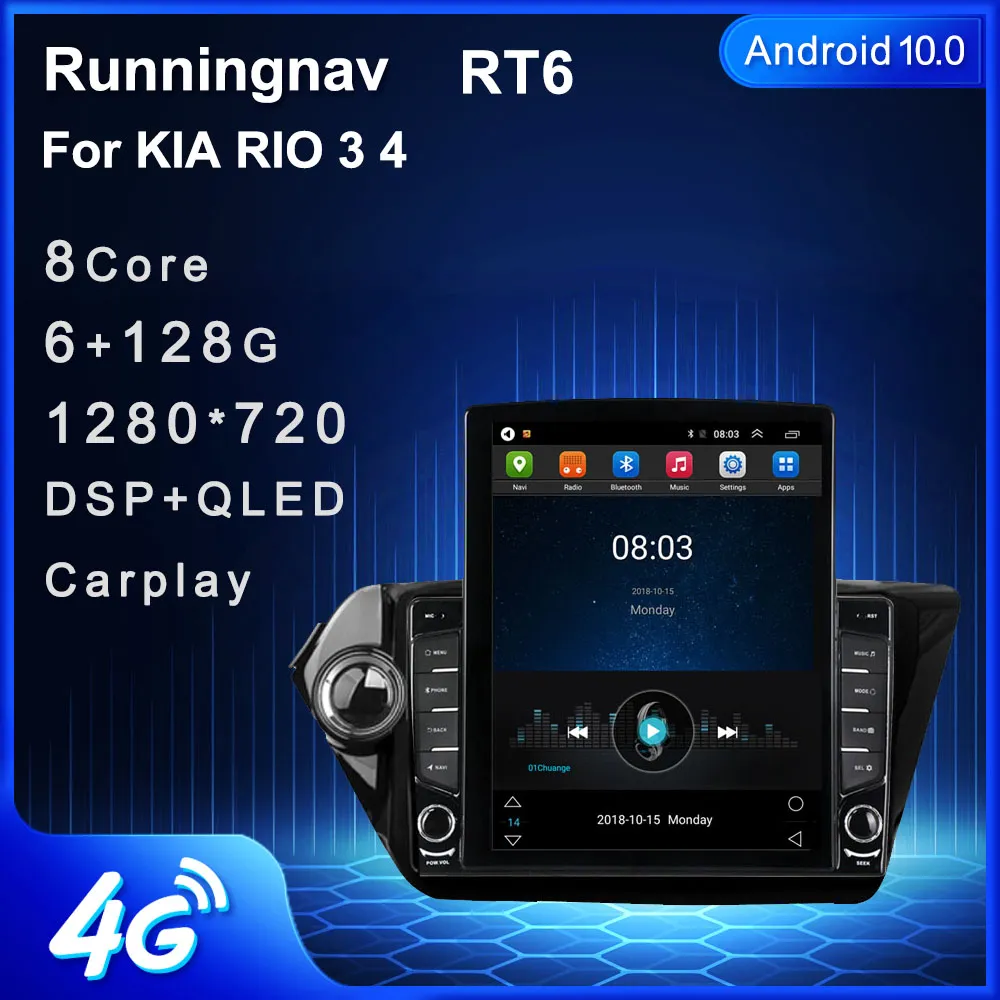 9.7 "Nuovo Android Per Kia k2 RIO 3 4 Rio 2010 -2018 Tesla Tipo Car DVD Radio Multimedia Video Player Navigazione GPS RDS No Dvd CarPlay Android Auto Controllo del Volante