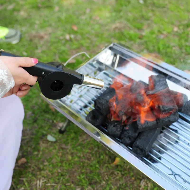 Blowers Portable Handheld BBQ Fan Small Blower Grill Outdoor Handheld BBQ Accessories for Charcoal Fireplace Picnic Camping Tools