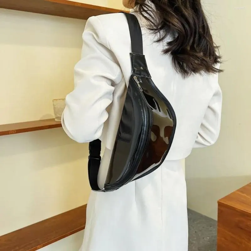 Поясные сумки, водонепроницаемая прозрачная сумка на молнии, сумка в китайском стиле, сумка на плечо, банан, ПВХ, на груди, для женщин/девочек
