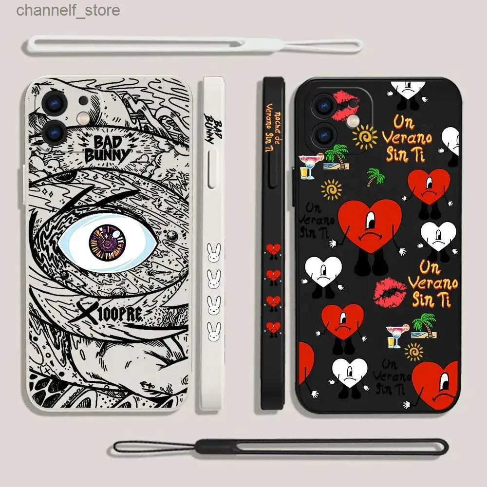 Custodie per cellulari Yo Perreo Sola Bad Bunny Custodia per telefono per Oneplus Nord 3 2 9R 9 8T 8 7 7T Pro 6 5G Cover in silicone liquido con cinturino da polsoY240325