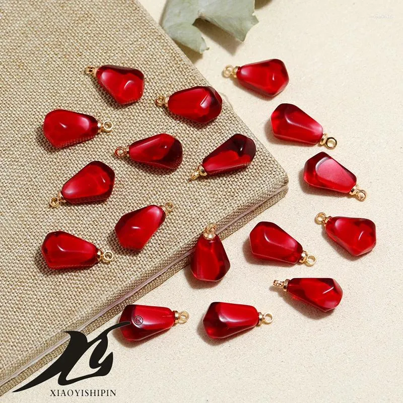 Breloques en résine, 10 pièces, pendentifs en graines de grenade rouge, boucles d'oreilles, collier, accessoires de bijoux