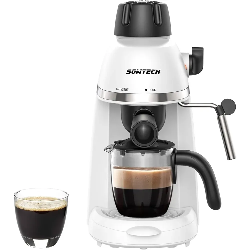 Ferramentas SOWTECH Máquina de Café Espresso Cappuccino Latte Maker 3,5 Bar 14 Xícaras com Espumante de Leite a Vapor Branco