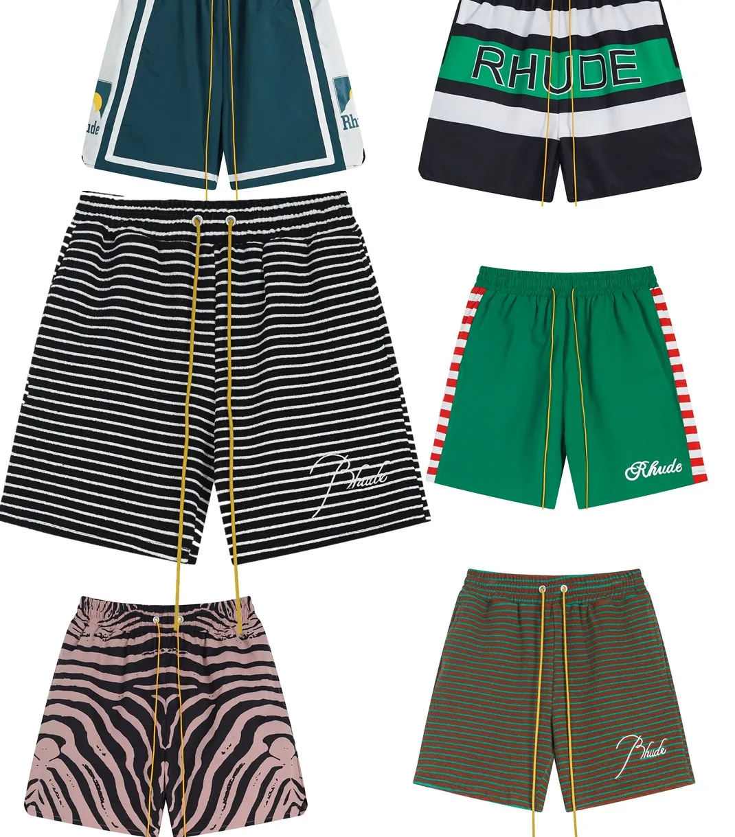 Preço de atacado verão moda rhude shorts novo designer mens calças de praia shorts masculino sportwear tendência verão puro respirável curto-roupas
