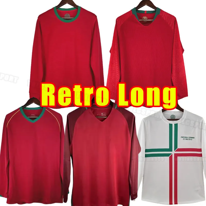 Футбольные майки с длинным рукавом Ronaldo Retro Rui Costa Figo Nani PAULETA DECO NUNO GOMES, классические винтажные футбольные майки из джерси 2016, 16, 2006, 2012, 06, 12, 2018, 18