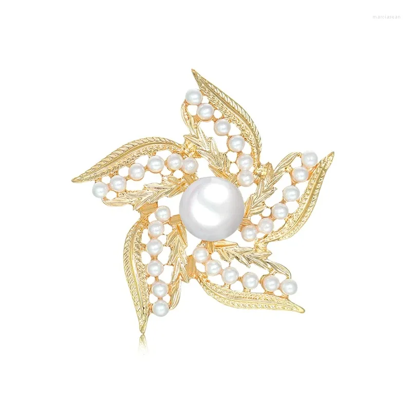 Brooches Fashion Imitation Pearl Flower For Women Wedding Bridal Party Round Bouquet Brooch Pin