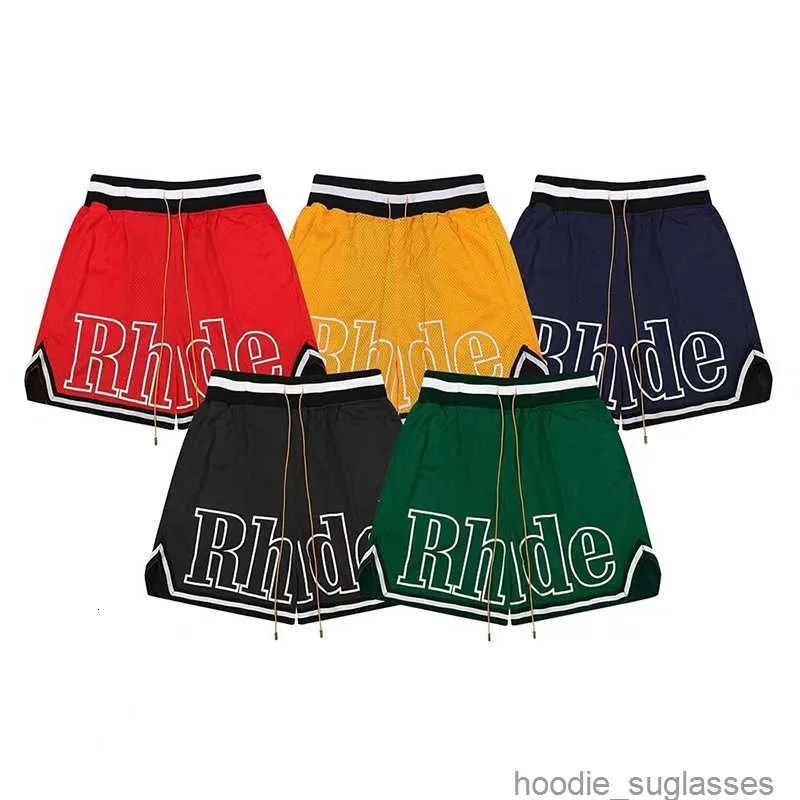 2023 Men Shorts Designer Short Gym Swim Splash Ink Design Letter Print Swimming Rhude Shorts Tech Mesh Shorts