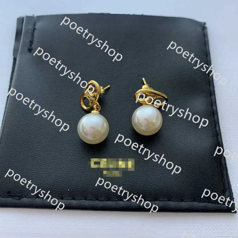 2024Stud Ear Stud Boucles d'oreilles pour femmes CELI Plaqué or Boucle d'oreille Marque Designers Lettre Exagérer Classique Perles Collier Bijoux De Fête De Mariage