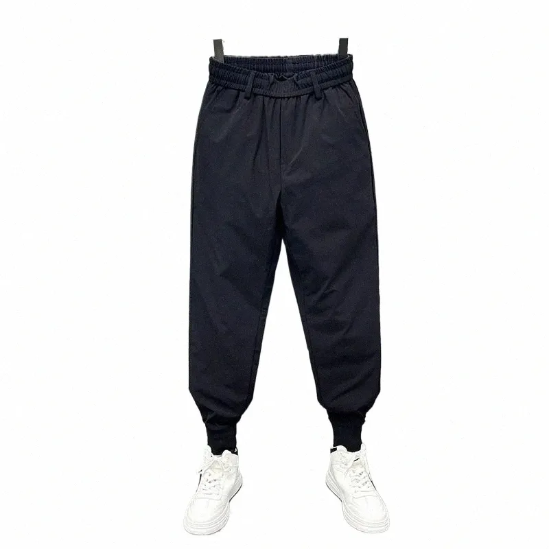 Pantaloni casual coreani Estate New Fi Trend Pantaloni sportivi traspiranti Pantaloni dimagranti ad alta elasticità Pantaloni neri All-match Homme b5Yl #