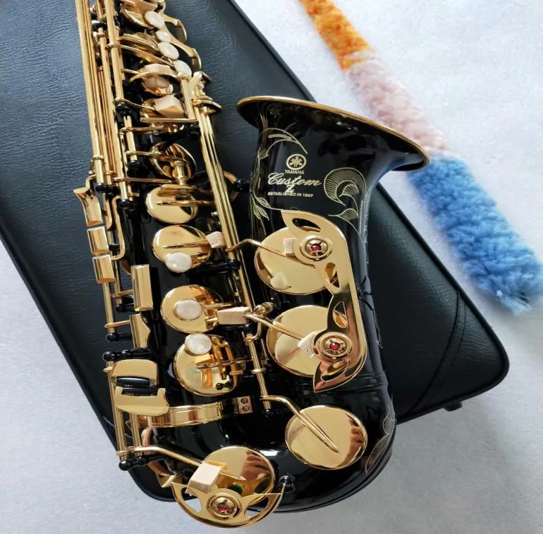 Saxofone alto preto de alta qualidade yas82z japão marca eflat instrumento musical com estojo profissional level5632627