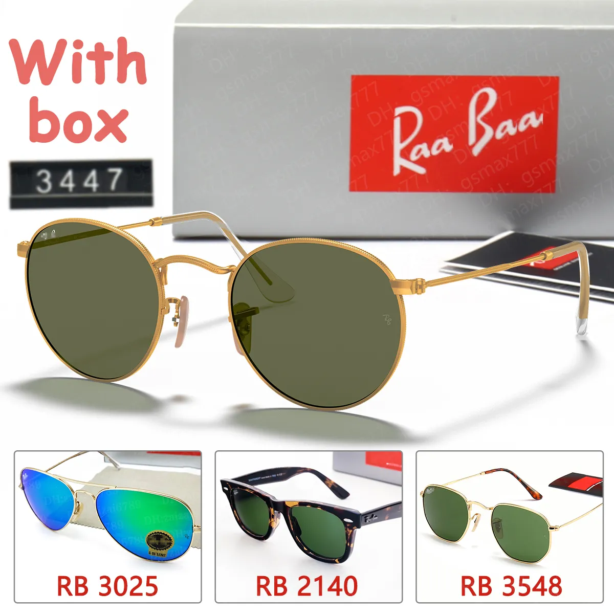 Occhiali da sole WAYFARER CLASSIC Ray Ban occhiali da sole per donna e uomo Occhiali firmati Lunette de Soleil 2140 Montatura TONDA IN METALLO 3447 LENTI PIATTE ESAGONALI 3548 pilot 3025