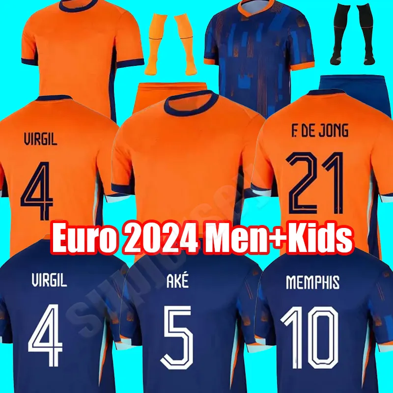 24 25オランダメンフィスサッカージャージーユーロカップ2025オランダナショナルチームサッカーシャツメンズキッズキットフルセットメンフィスXavi gakpo