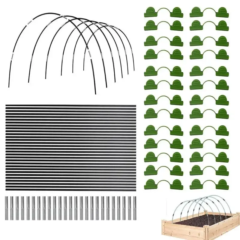 Unterstützt Garten Hoops Row Cover Hoops Gewächshausrahmen Garten Hoops für erhöhte Betten robuster stabiler Gartentunnel -Stützrahmen