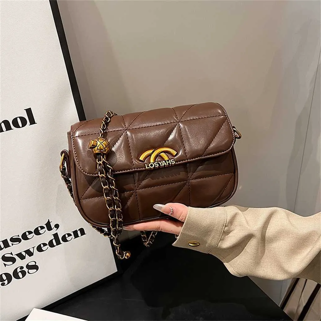 36% OFF Designer Bag 2024 Bolsas Baobao Womens Early Spring High End Lingge Pequena Textura Perfumada Corrente Único Ombro Crossbody Tide