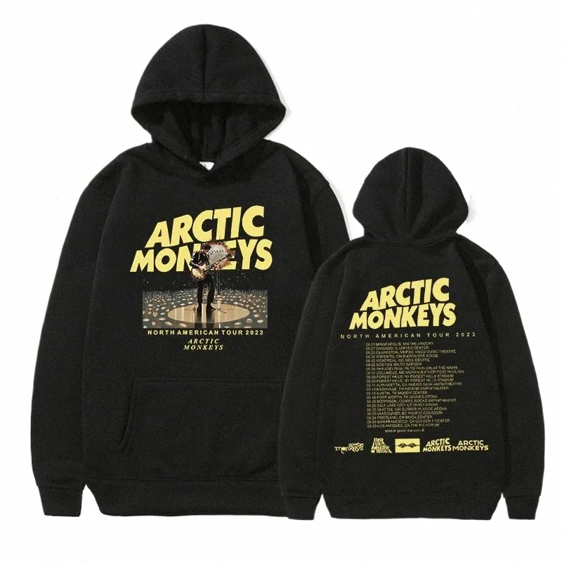 Rock Band Arctic Mkeys North American Tour Hoodie Homens Mulheres Hip Hop Fi Moletons Oversized Solto Pulôver Streetwear T47k #