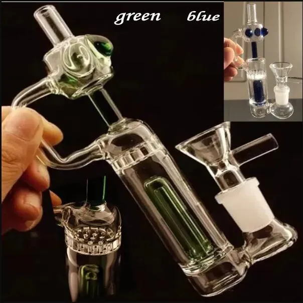 Unique Glass Bongs Hookahs Heady Dab Rigs Water Pipe Thick Recycler Oil Rig Smoking WaterPipe with 14mm joint