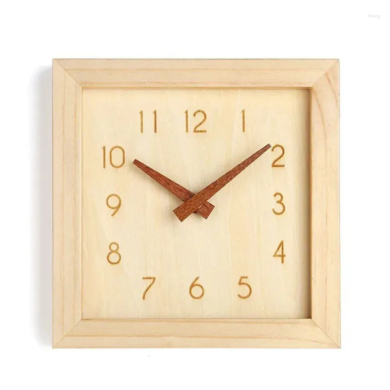 Wall Clocks Silent Clock 3d Creative Square Watches Home Decor Duvar Saati Gift FZ749 Double-sided Wood Modern Living Room