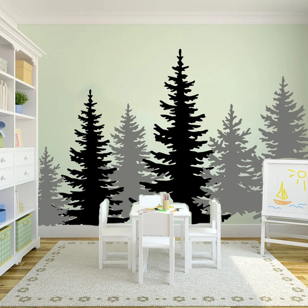 Naklejki duże sosny gałęzie drzewa naklejka na ścianę salon pokój zabaw w dżungli las zimowe drzewa na ścianie naklejka sypialnia dekoracje sypialni