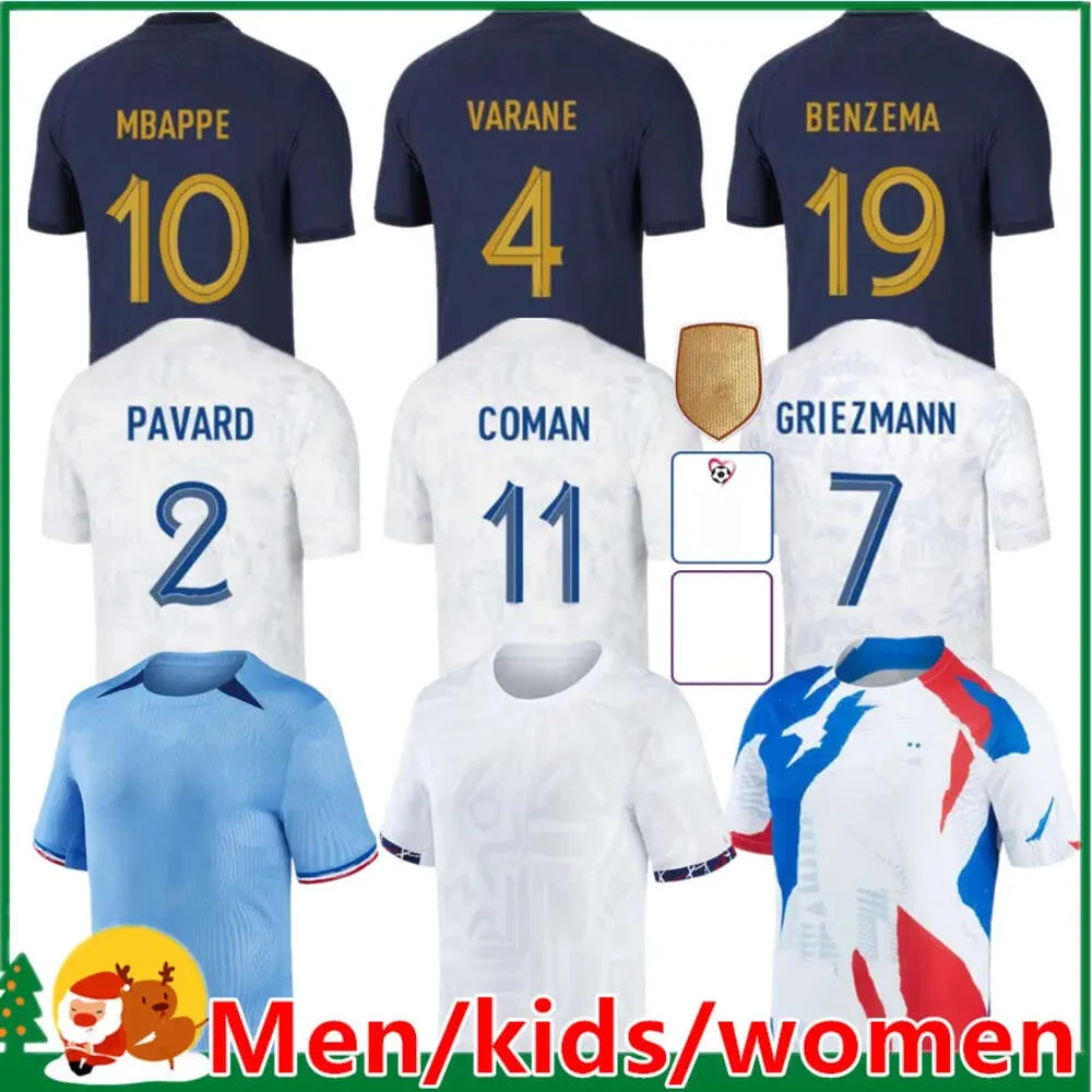 Franse club volledige sets 2023 Benzema voetbalshirts 2024 Giroud Mbappe Griezmann Saliba Pavard Kante Kante Maillot D Men Women