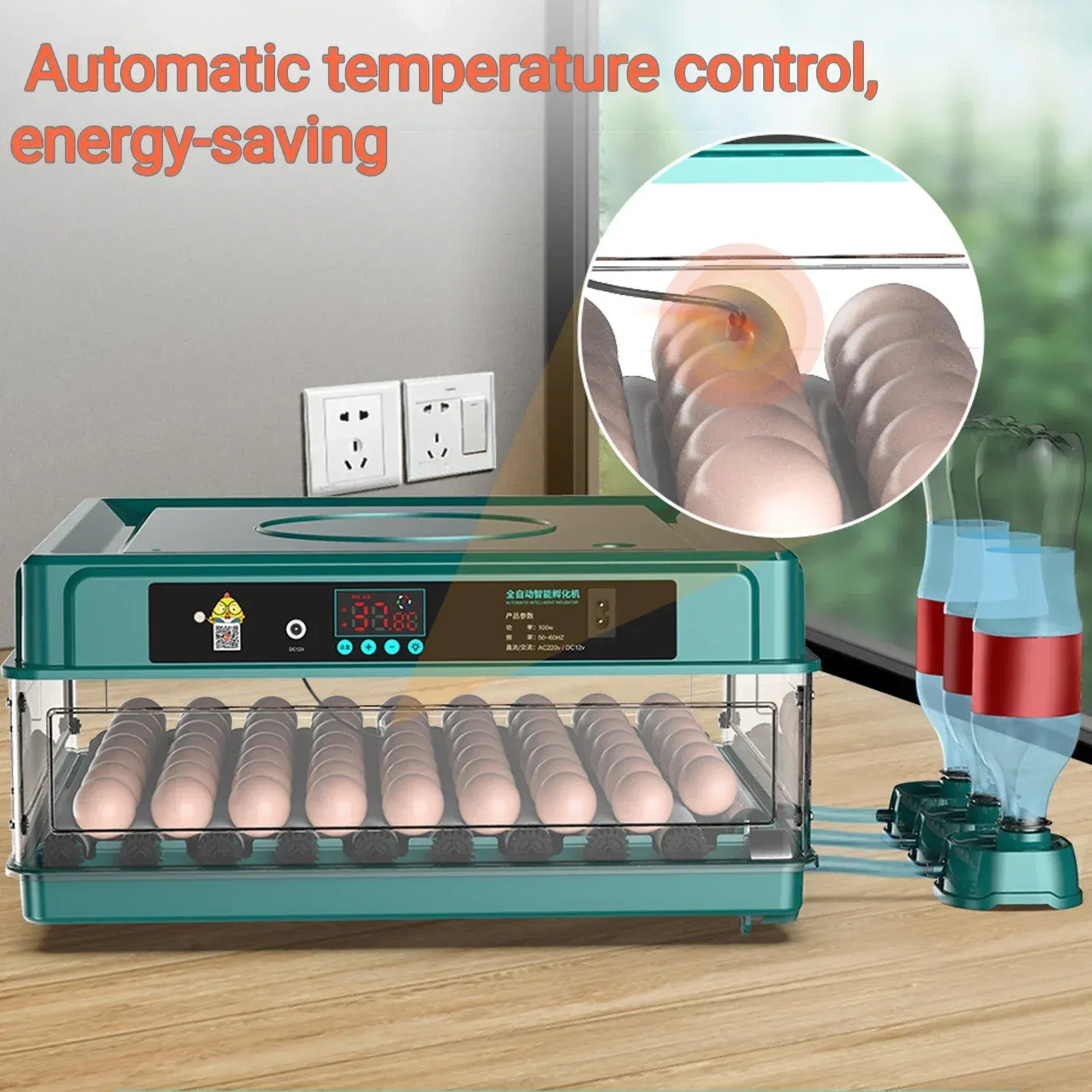 Accessories Tools Automatic Incubation Waterbed Water And 10/12/24 Farm Ionic Temperature Control Incubator Eggs Replenishment With