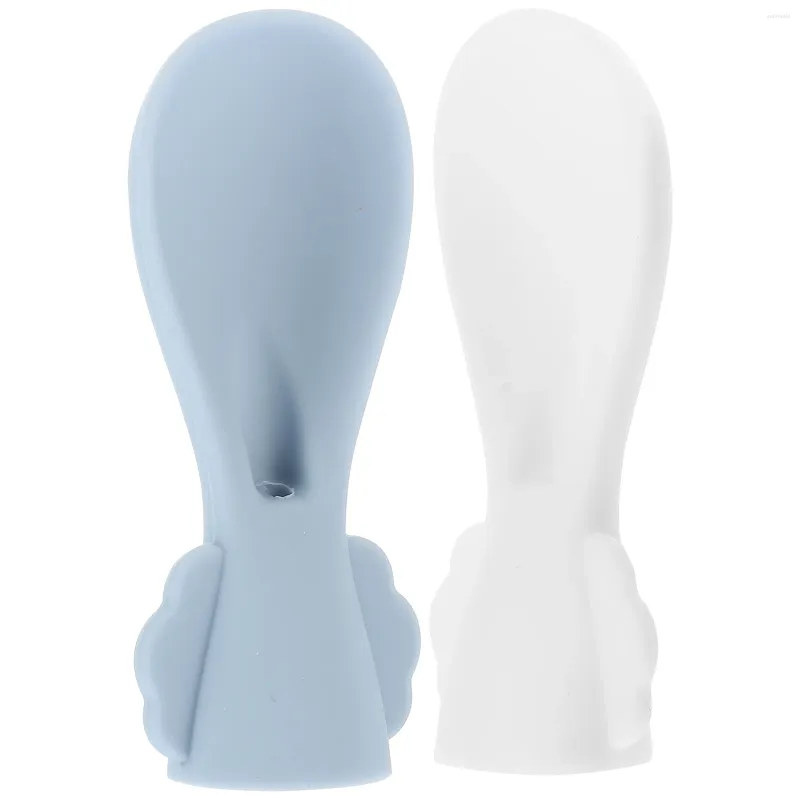 Cuillères 2 PCS Sac Socle Spoon Silicone Baby Trainer Head Attachement Toddler Gel Gel Born Pulse Training