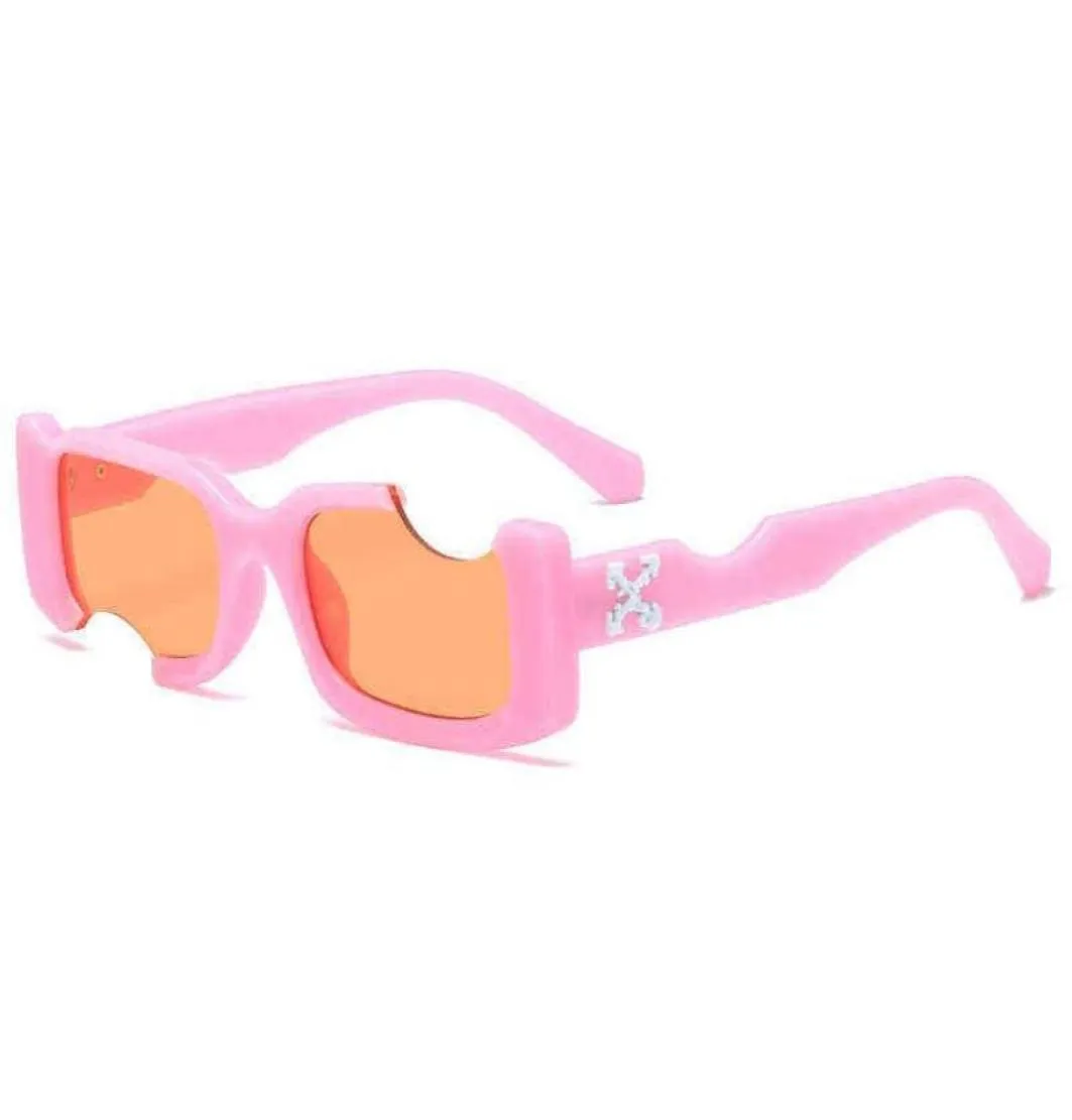 Güneş gözlükleri hiphop kare kadın erkekler kapalı çentik deliği tasarımı beyaz güneş gözlükleri mavi bayanlar vintage shados gözlük UV koruma t22011635845