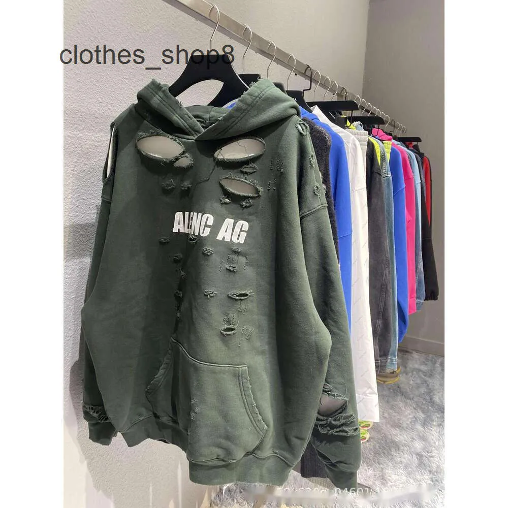 Hoodie Home Balenciiga High Men Hoodies Mens Quality Fashion Palats Art Designer Hole Paris Heavy Used Men's Women's Trend NZAC