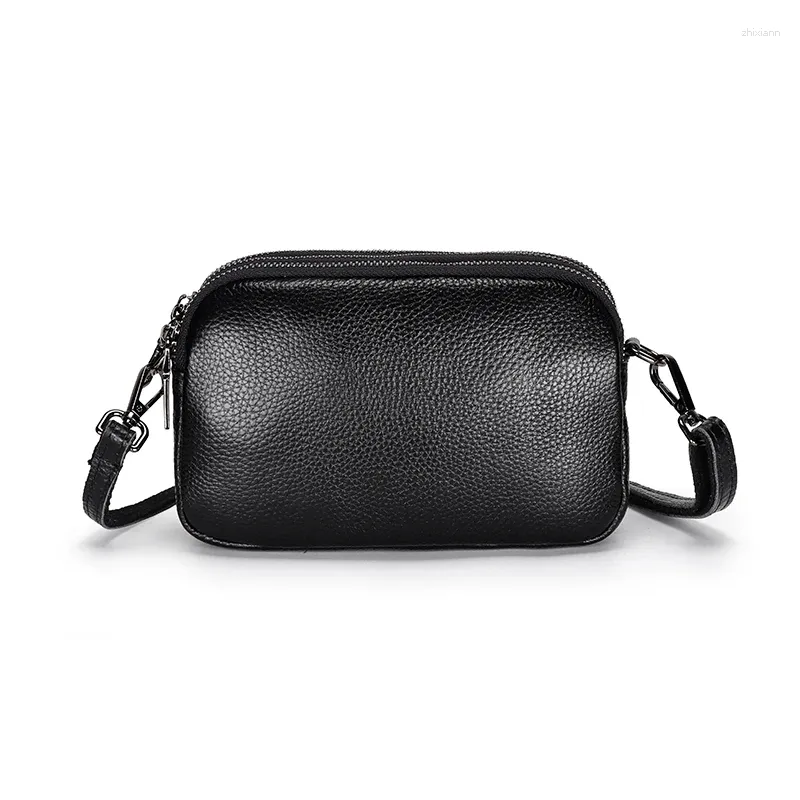 Sacs à bandoulière Arrivées Trois Compartiments Femmes Messenger Sac En Cuir De Vachette 1017 Grande Capacité Cross-body Pour