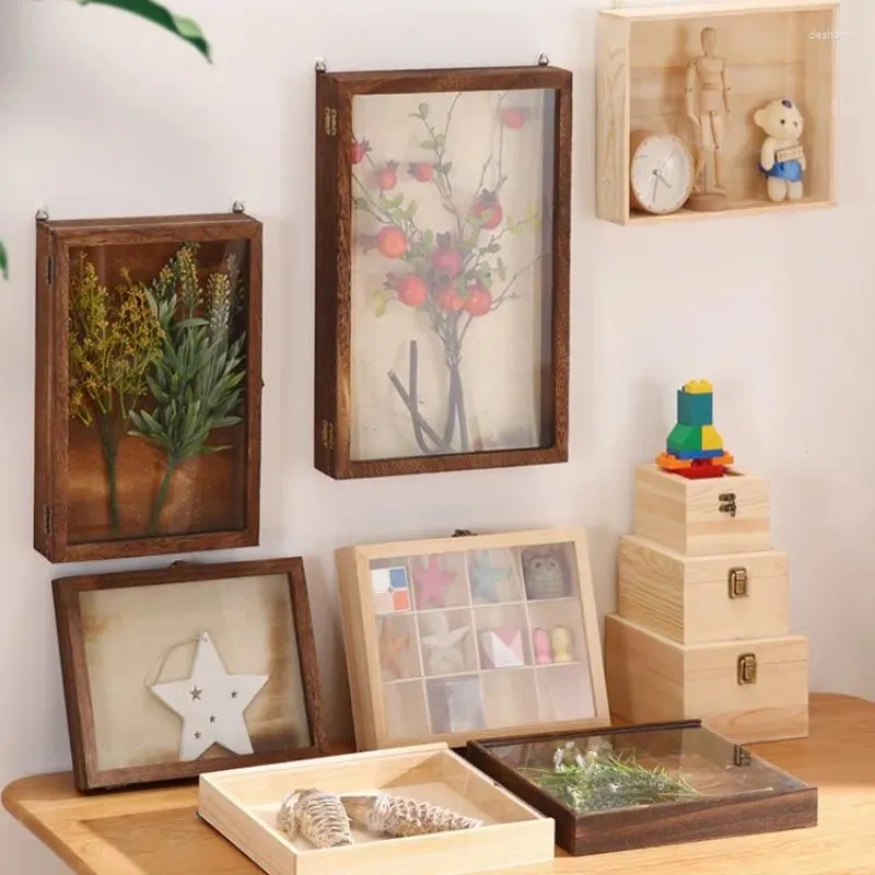 Frames Plant Insect Butterfly Specimen Clamshell Storage Display Boxular Wooden Box Dustproof