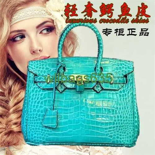 BK Crocodile Sacs Trust Luxury Handsbag Thai Crocodile Skin Womens Bag 2024 New Fashion Handheld Handheld European and American Single épaule Oblis Have Logo HBQF