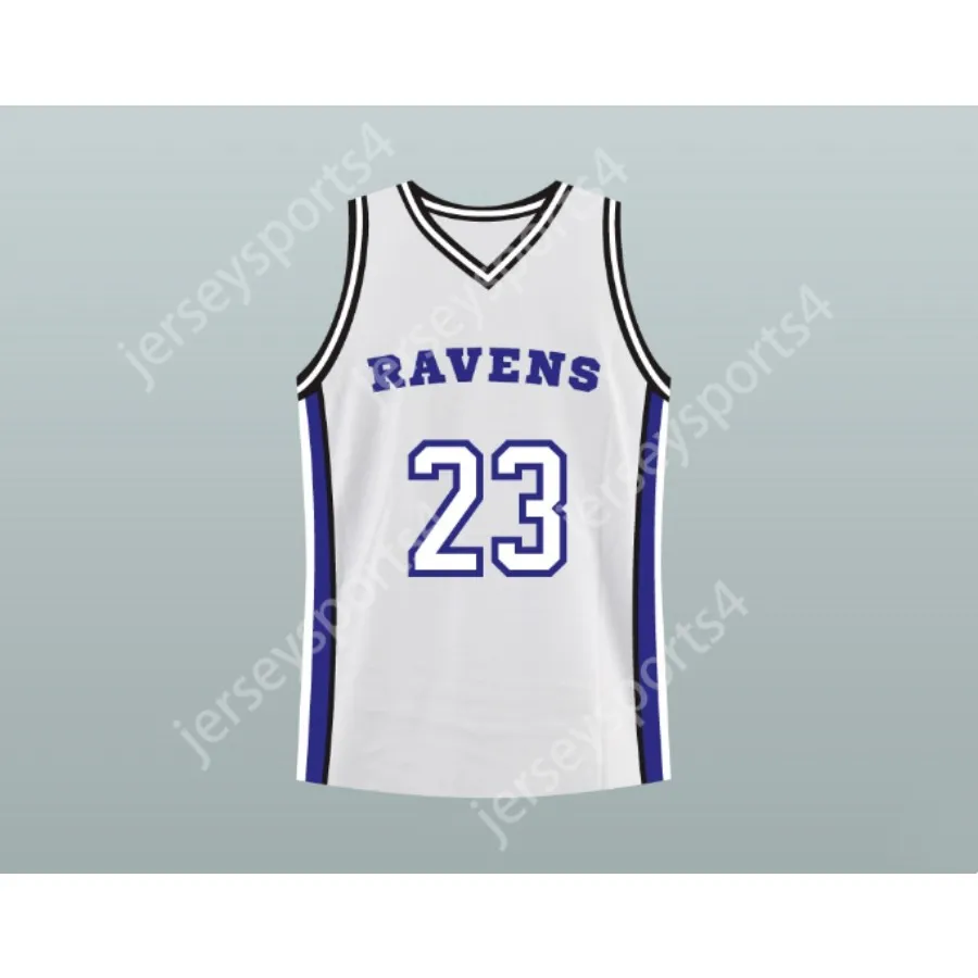 Aangepast elke naam elk team Nathan Scott 23 One Tree Hill Ravens White Original Pilot Basketball Jersey All gestikte maat S M L XL XXL 3XL 4XL 5XL 6XL Topkwaliteit