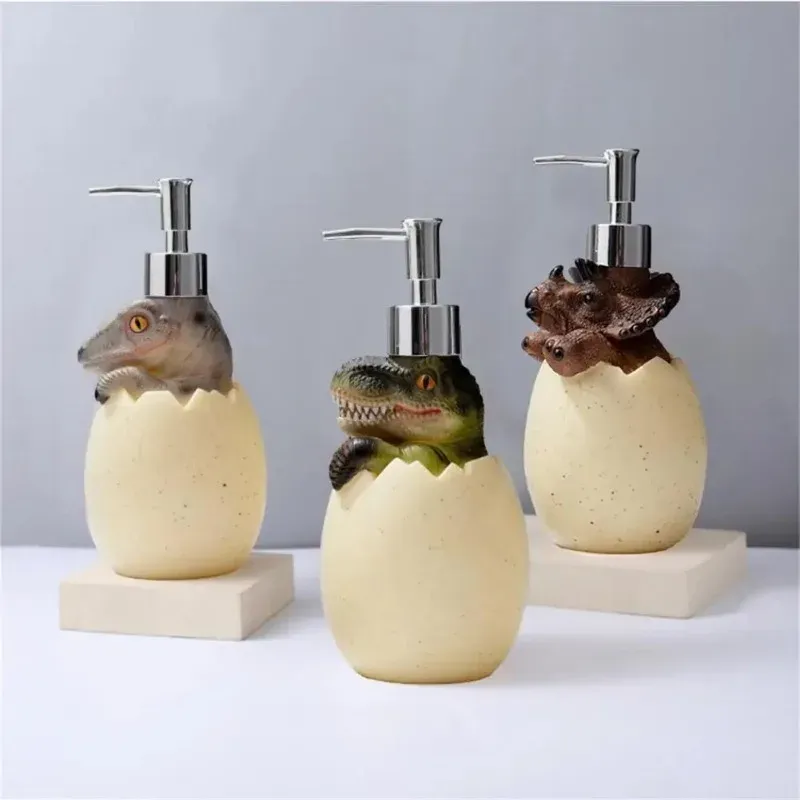 Jars 560ml Lotion Dispenser Large Capacity Cute Dinosaur Refillable Empty Bottle Hand Cleanser Shampoo Container Bathroom Supplies