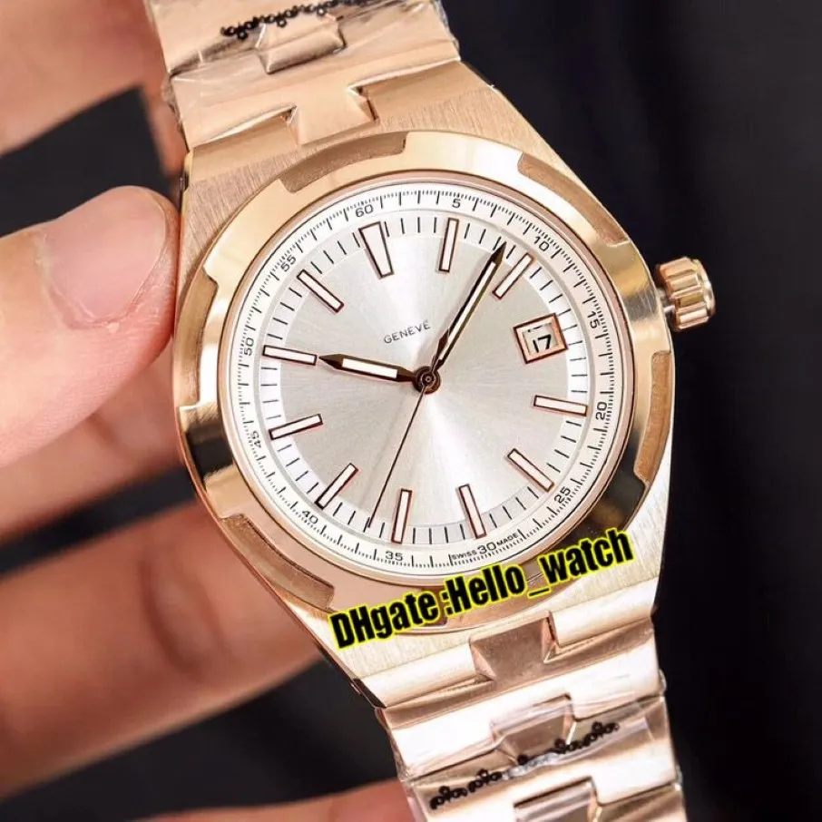 Novo no exterior 4500V 000R-B127 DIAL BRANCO A2813 RELISTA AUTOMÁTICO DE MENS AUTOMÁTICOS 41mm Rose aço de aço rosa Relógios de alta qualidade 7 cor Hell173J