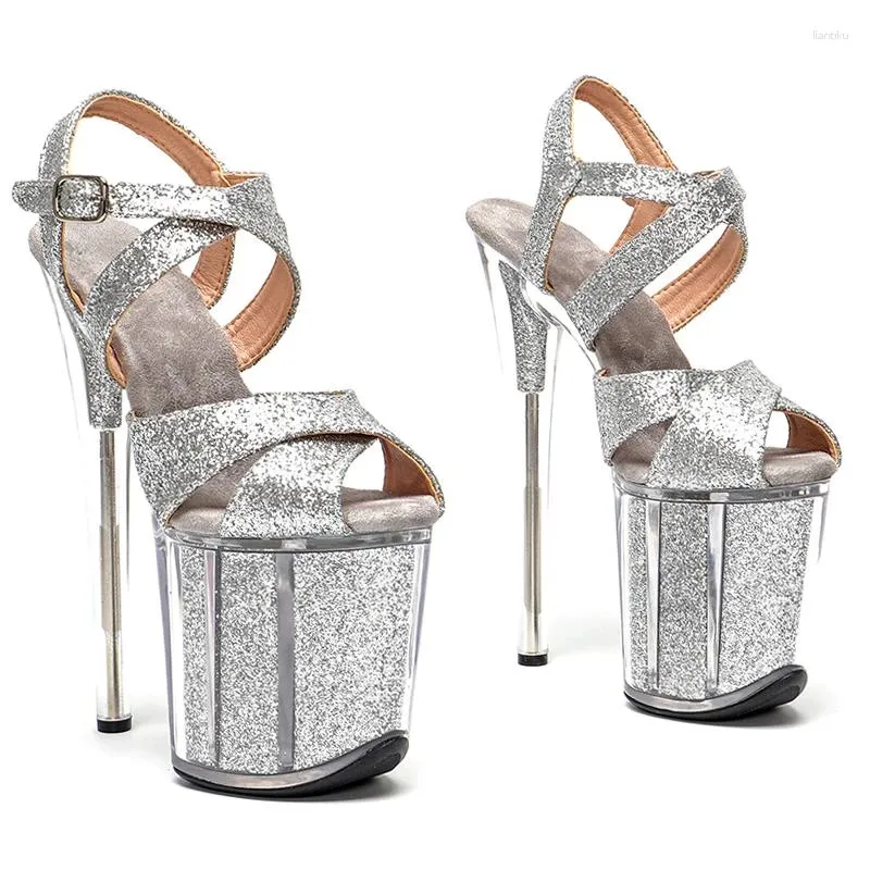 Dans Ayakkabıları Leecabe 8inch/20cm Glitter Pu Platform Partisi Yüksek Topuklu Pole Dans