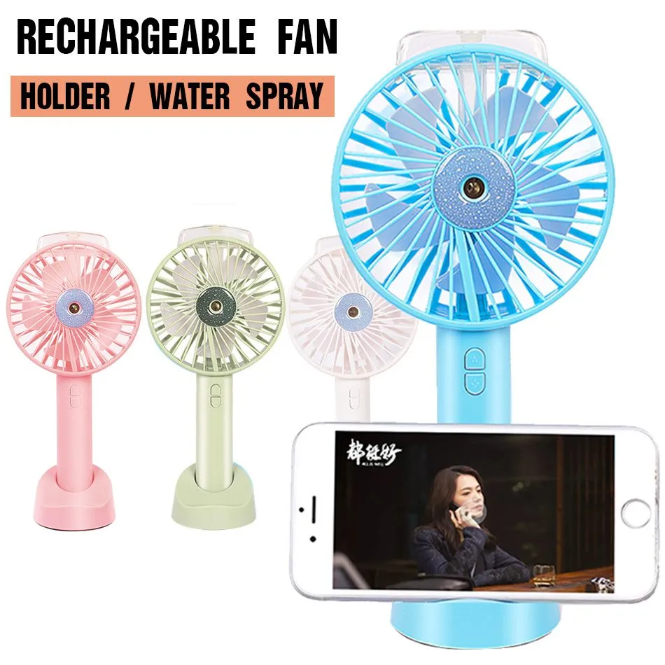 Portable Mini Fan Humidifier - USB Rechargeable Personal Cooling Spray ...