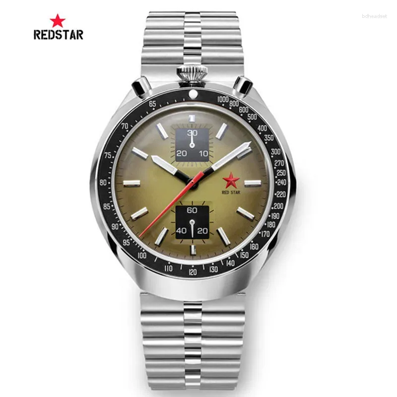 Armbanduhren Red Star ST1901 Wasserdichter Chronograph 42 mm 1963 China Aviation Pilots Mechanische Uhren für Männer Reloj Hombre