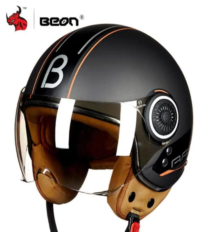 Мотоциклетный шлем BEON Chopper 34 с открытым лицом, винтажный мотоциклетный шлем, мото шлем, Casco Capacete, мужской и женский скутер, мотоцикл8046964