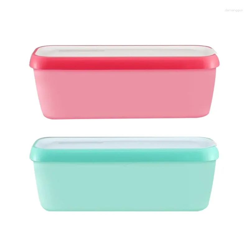 Storage Bottles Reliable Ice Cream Box Rectangular Reusable Yogurt Containers For Home DropShip