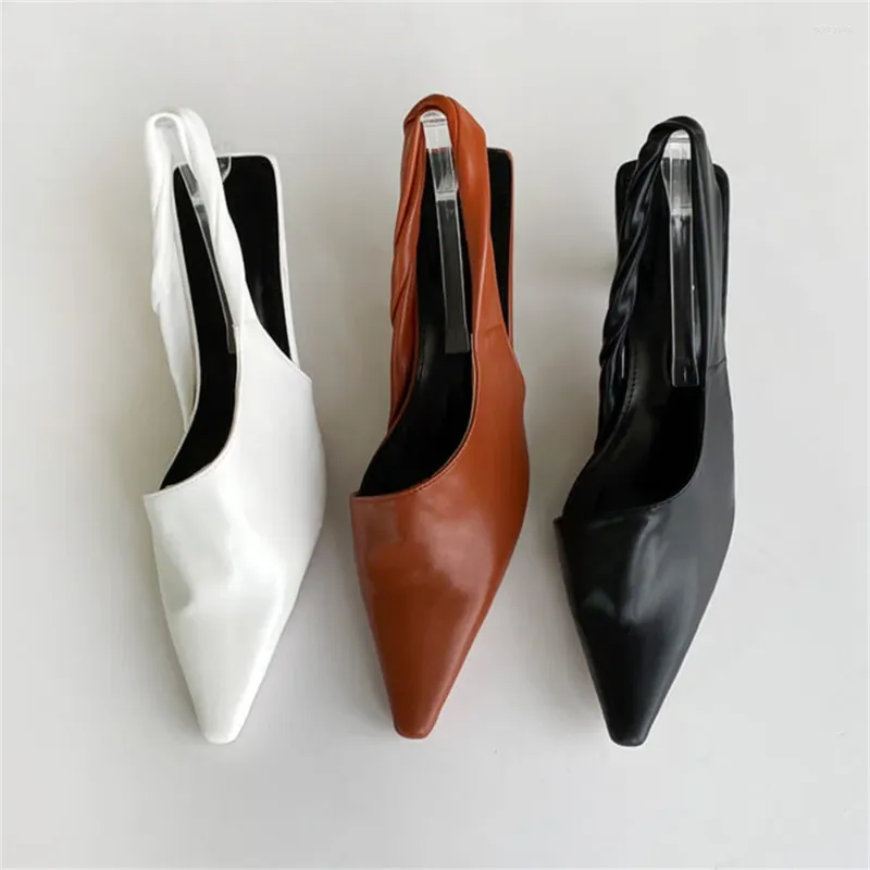 Klädskor slingback höga klackar pekade tå sexig stil slip-on design zapatos de novia para boda stiletto tacones mujer